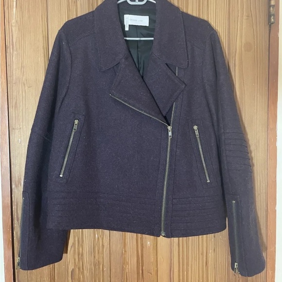 Derek Lam Wool Bomber Jacket Dark Purple US 10/12 - Picture 1 of 3